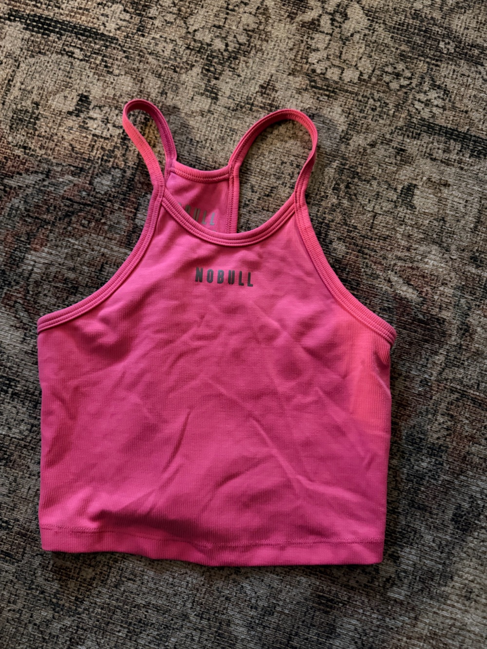 NOBULL Hot Pink Halter Crop Sports Tank